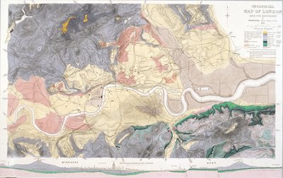 Mappa geologica di Londra e dintorni da T Walsh