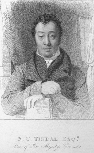 N. C. Tindal, Esq., uno dei consiglieri di Sua Maestà, ca. 1820 da T. Wright