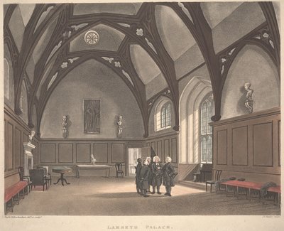 Palazzo di Lambeth, inciso da Joseph Constantine Stadler da T. and Pugin A.C. Rowlandson