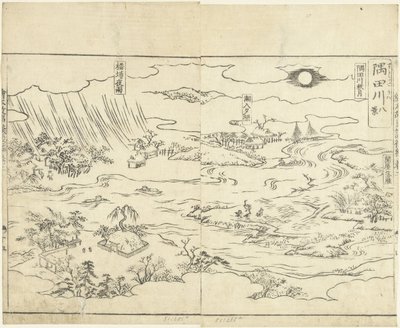 Otto vedute del fiume Sumida da Tachibana Morikuni