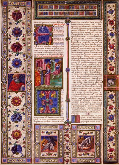 Incipit dal Libro di Nahum, dal Volume II della Bibbia di Borso d