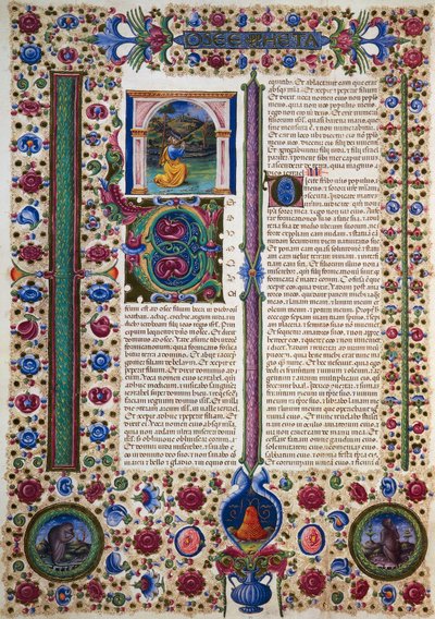 Incipit dal Libro del Profeta Osea, dal Volume II della Bibbia di Borso d
