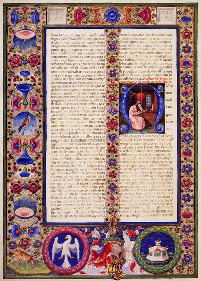 Incipit dal Libro del Siracide, dal Volume I della Bibbia di Borso d