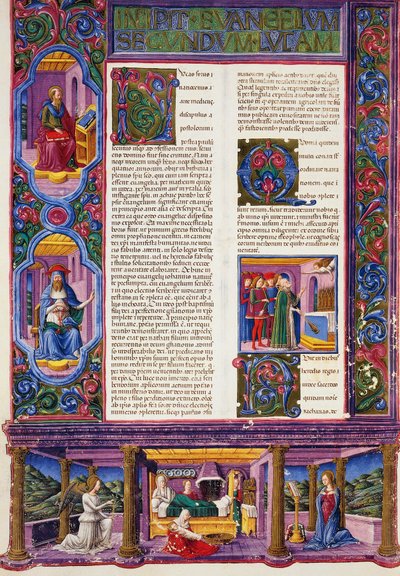 Incipit dal Vangelo secondo Luca, dal Volume II della Bibbia di Borso d