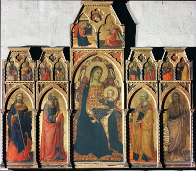 Vergine con Bambino con San Giacomo Maggiore, San Giovanni Evangelista, San Pietro e San Giovanni Battista da Taddeo Gaddi