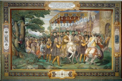 Re Francesco I riceve Carlo V e il cardinale Alessandro Farnese a Parigi 1540 da Taddeo Zuccari