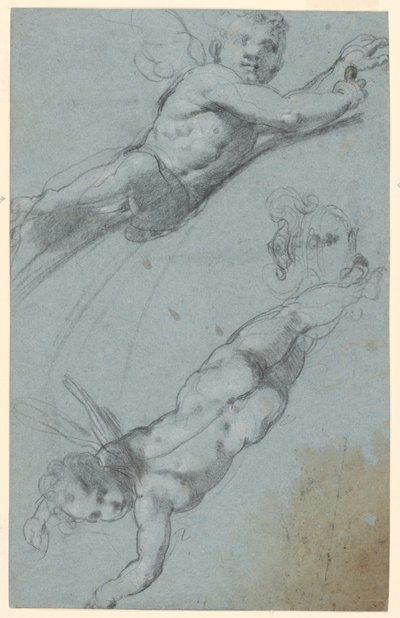 Schizzi di Due Putti Alati e un