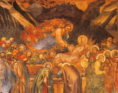 Ascensione della Vergine in cielo, scena dalla Vita della Vergine da Taddeo di Bartolo