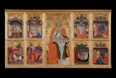San Gimignano in trono con otto storie della sua vita da Taddeo di Bartolo