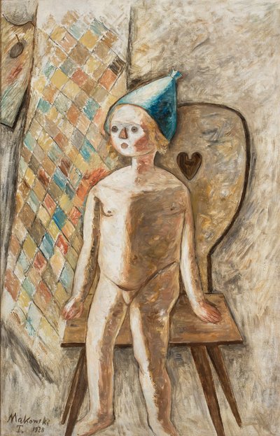 Nudo di una bambina con un berretto blu da Tadeusz Makowski
