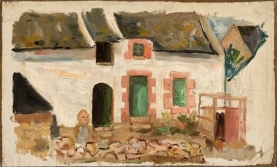 Bambino davanti alla casa da Tadeusz Makowski
