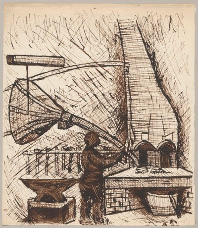 Fabbro presso il forno da Tadeusz Makowski