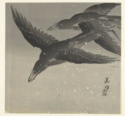 Corvi nella neve da Takahashi Biho