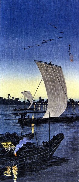 Barche serali a Sekiyado da Takahashi  Hiroaki