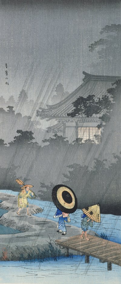Tre figure sotto la pioggia da Takahashi  Hiroaki