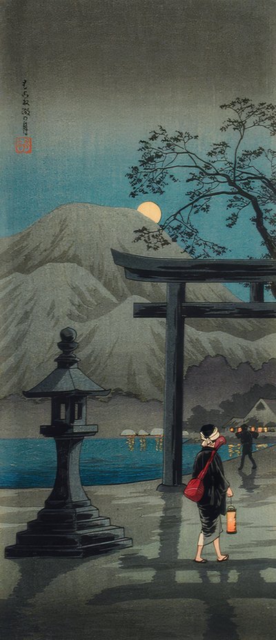 Lago di Hakone al chiaro di luna da Takahashi Hiroaki