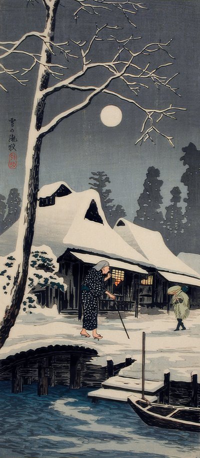 Chiaro di luna sulla neve da Takahashi Hiroaki