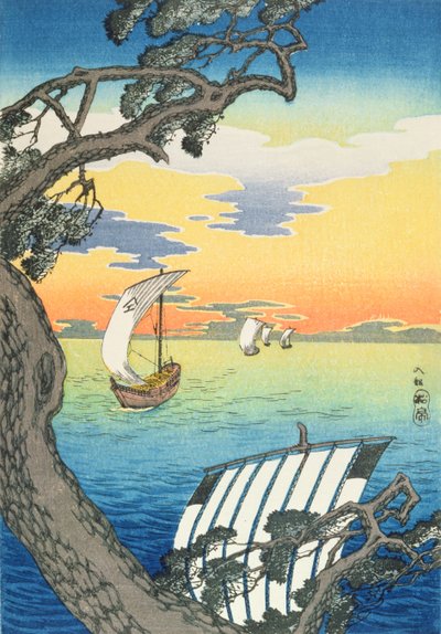 Barche di ritorno, c.1930 da Takahashi Hiroaki