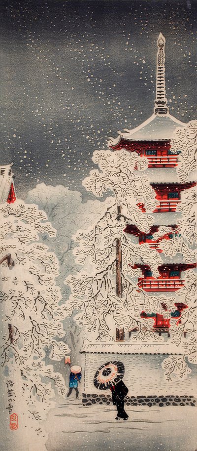Neve ad Asakusa, Yedo, Provincia di Musashi da Takahashi Hiroaki