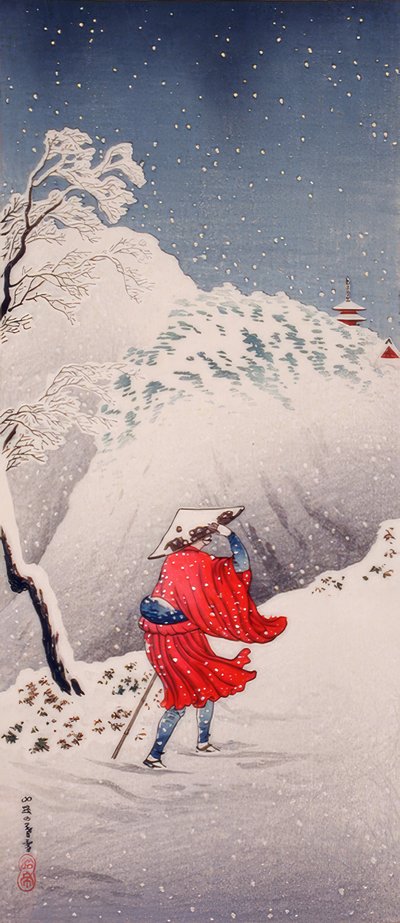 Sera innevata su un sentiero di montagna da Takahashi Hiroaki