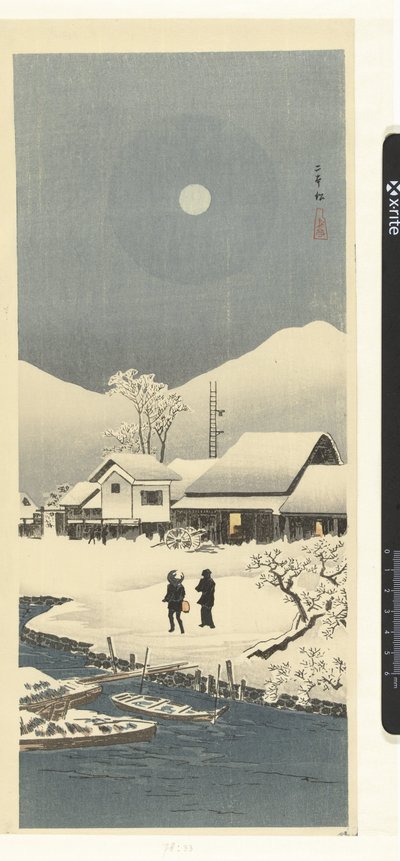 Paesaggio innevato al chiaro di luna da Takahashi Hiroaki