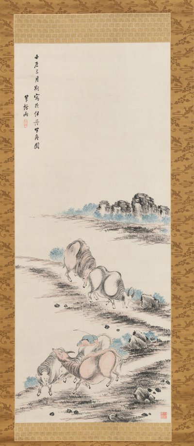 Buoi e pastore, 1832 da Takahashi Sohei