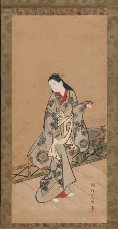 Donna sulla veranda, ca. 1730 da Takizawa Shigenobu