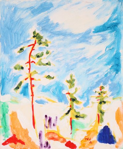 Alberi invernali dai colori vivaci da Tamara Jare