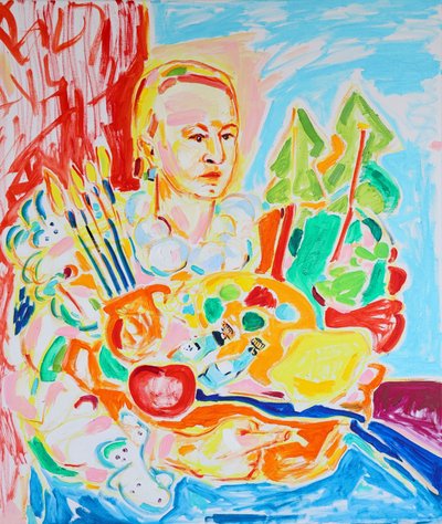 Autoritratto ispirato a Caravaggio, Ragazzo con cesto di frutta, Tamara Jare, olio su tela, 2025 da Tamara Jare
