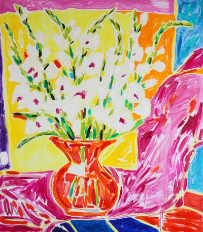 Vaso con gladioli dai colori vivaci da Tamara Jare