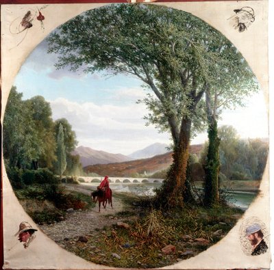 Dante, un cavallo corre lungo il fiume Entella o il Passaggio, illustrazione del Purgatorio in 