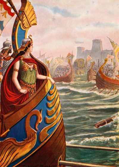 Cleopatra alla battaglia di Azio da Tancredi Scarpelli