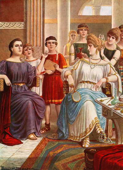 Cornelia, madre dei Gracchi, mostra i suoi figli da Tancredi Scarpelli