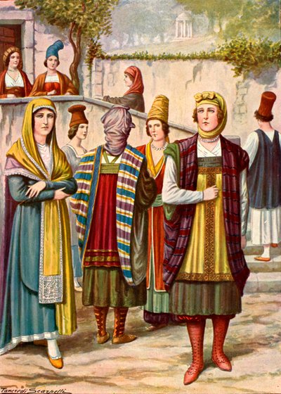 Costumi del XIX secolo, come trovati in Grecia, Argentina ecc. da Tancredi Scarpelli