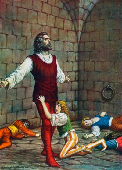 Conte Ugolino della Gherardesca e i suoi figli lasciati a morire di fame nella Muda da Tancredi Scarpelli