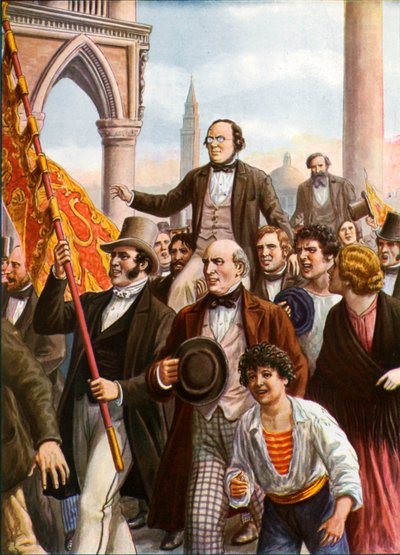 Daniele Manin e Niccolò Tommaseo liberati dalla prigione il 18 marzo 1848 da Tancredi Scarpelli