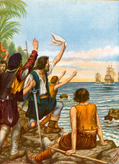 Diego Masques, capitano di una delle navi della seconda spedizione di Cristoforo Colombo, lasciato su un