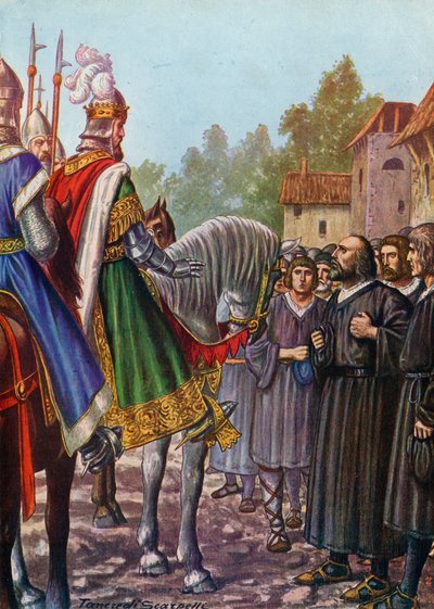 Federico Barbarossa, nel 1158, richiesto dai suoi abitanti di ricostruire Lodi da Tancredi Scarpelli