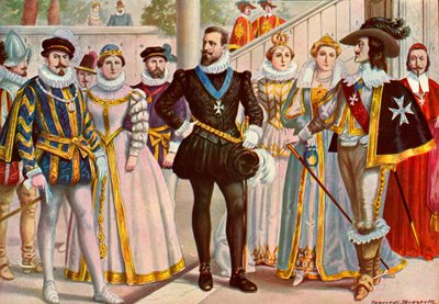 Costumi francesi del XVI e XVII secolo da Tancredi Scarpelli
