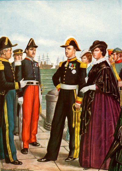 Re Francesco II di Napoli e la Regina Amalia lasciano Gaeta delle Due Sicilie da Tancredi Scarpelli