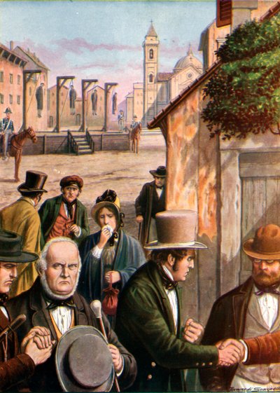 Patrioti Ortolani, Zanoli, Montanari e Rambelli giustiziati a Ravenna da Tancredi Scarpelli