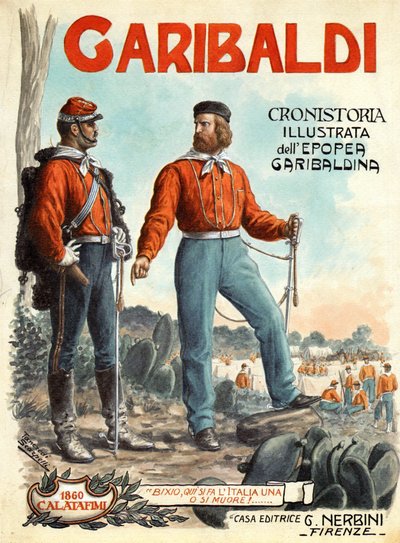 Portrait of Giuseppe Garibaldi (1807-1882)hero of the Italian unity (Risorgimento). Cover of "Garibaldi, Cronistoria illustrata dell