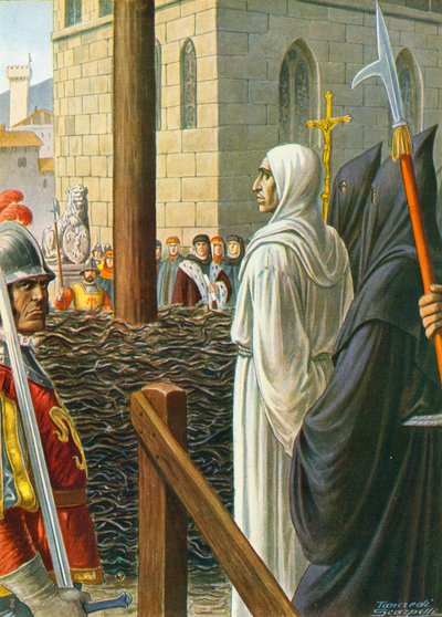 Savonarola, in procinto di essere bruciato vivo, 1498 da Tancredi Scarpelli