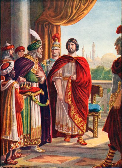 Il Re di Persia, dopo la battaglia di Tigric, chiede la pace con l