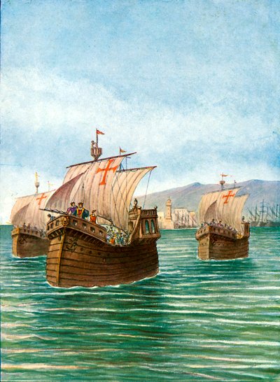 La partenza delle tre navi di Cristoforo Colombo da Tancredi Scarpelli