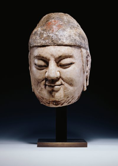 Testa di marmo di un funzionario, Dinastia Tang o leggermente precedente, c.618-907 da Tang Dynasty Chinese School