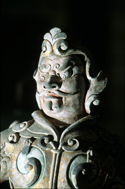 Rappresentazione di un guerriero (dettaglio), 618-907 da Tang Dynasty Chinese School