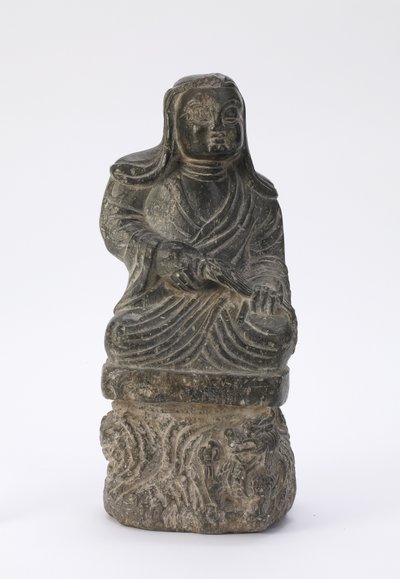 Piccola statua di un sacerdote buddista da Tang Dynasty Chinese School