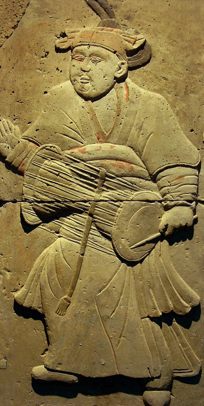 Stele raffigurante un musicista (terracotta) da Tang Dynasty Chinese School