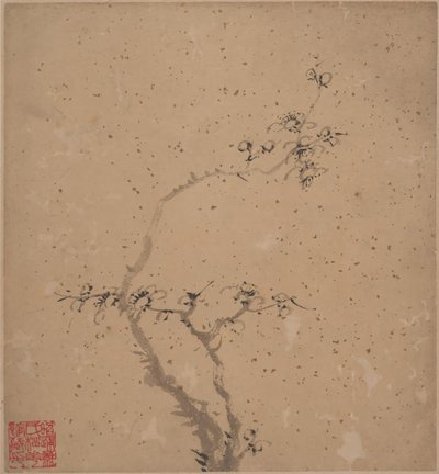 Prugno in fiore, datato 1840 da Tang Yifen